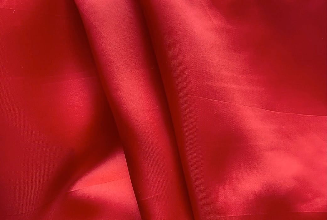 Candy Apple Red Rayon Bemberg Satin Lining (Made in Italy)