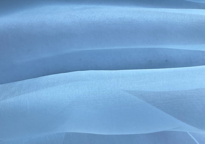 Sheer April Skies Blue Crisp Silk Organza (Made in Italy)