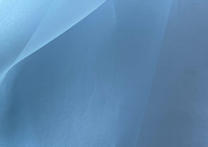 Sheer April Skies Blue Crisp Silk Organza (Made in Italy)