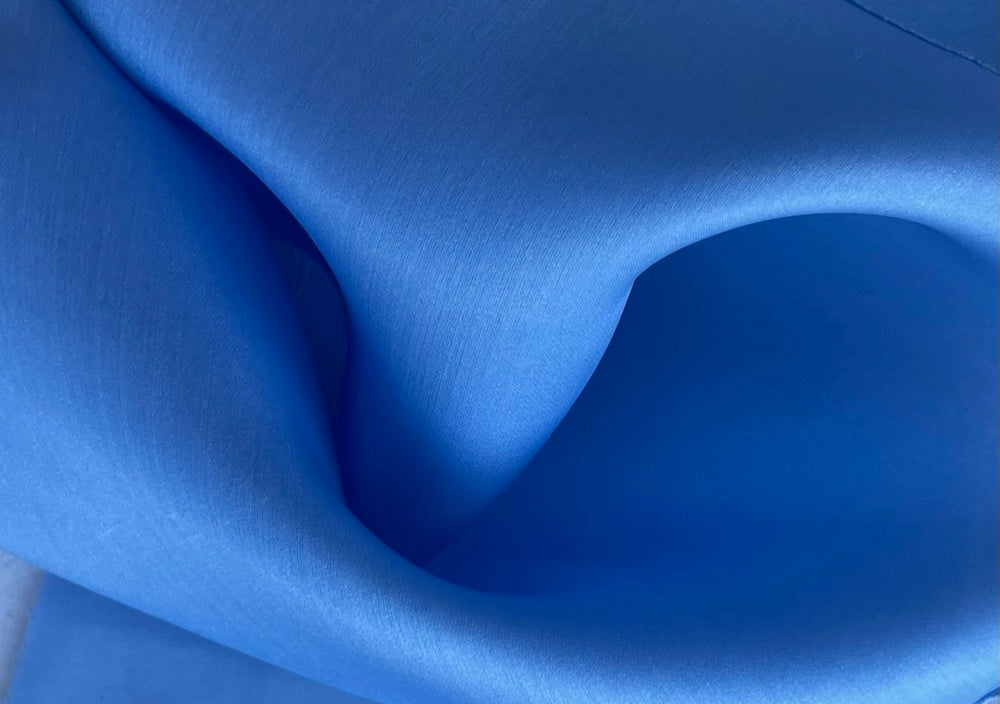 Semi-Sheer Gorgeous Cornflower Blue Silk Satin Organza (Made in Italy)