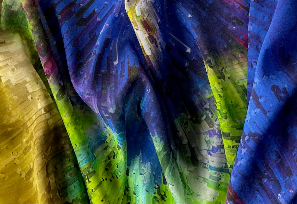 Cosmic Sophisticated Starburst Silk Crepe (Made in Italy)