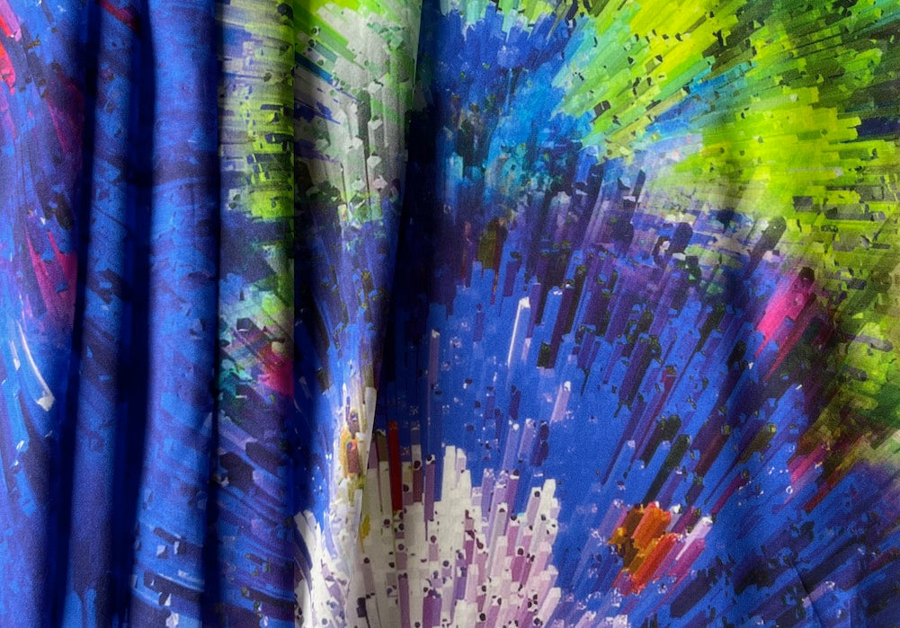 Cosmic Sophisticated Starburst Silk Crepe (Made in Italy)