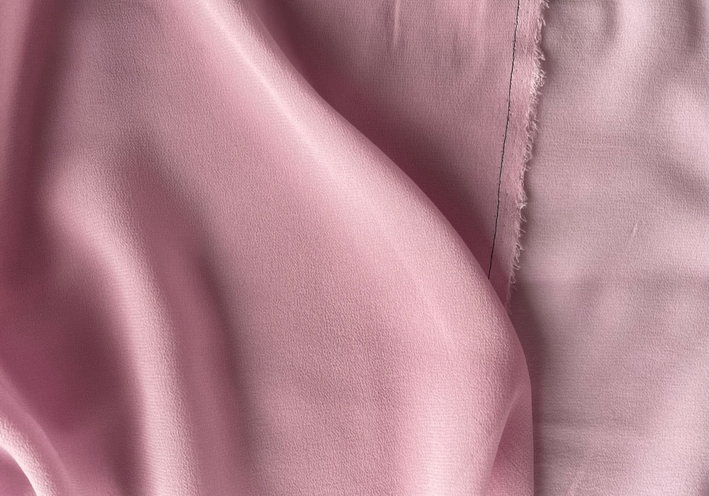 Semi-Sheer Delicate Cherry Blossom Pink Silk Crepe Chiffon (Made in Italy)