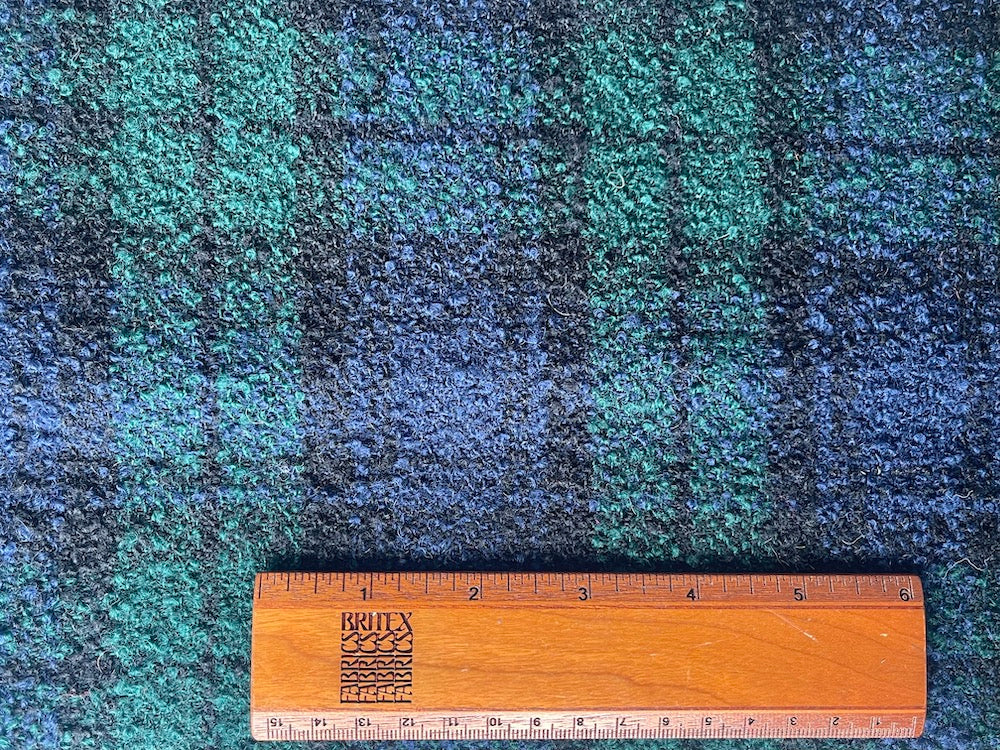 Classic Black Watch Wool Plaid Bouclé (Made in Italy)