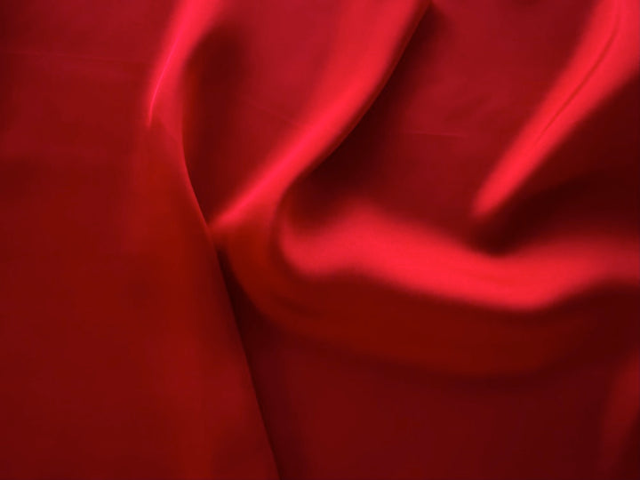 Gleaming Glamorous Lipstick Red Rayon Satin Charmeuse (Made in Italy)