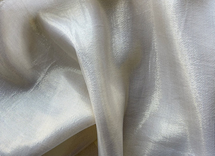 Semi-Sheer Pale Gold Gossamer Silk Lame (Made in Italy)