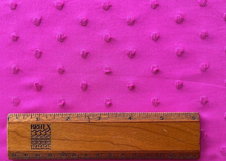 Marvelous Magenta Dots Embroidered Cotton Lawn (Made in Italy)