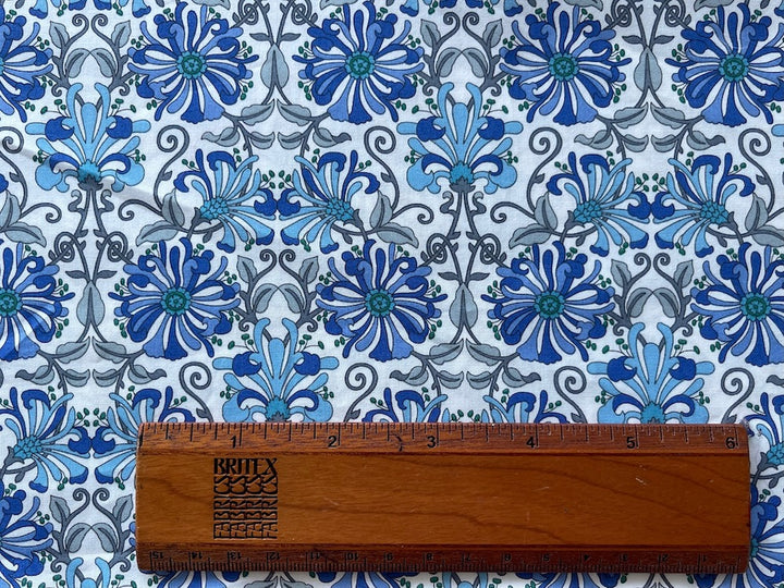 Honeysuckle Delft Blue Liberty of London Cotton Poplin (Made in Italy)