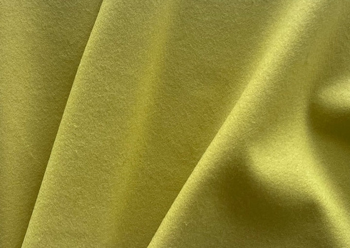 Lighter-Weight Electric Chartreuse Yellow Wool Melton Coating (Made in Italy)