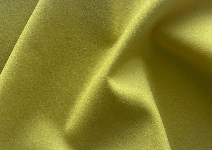 Lighter-Weight Electric Chartreuse Yellow Wool Melton Coating (Made in Italy)