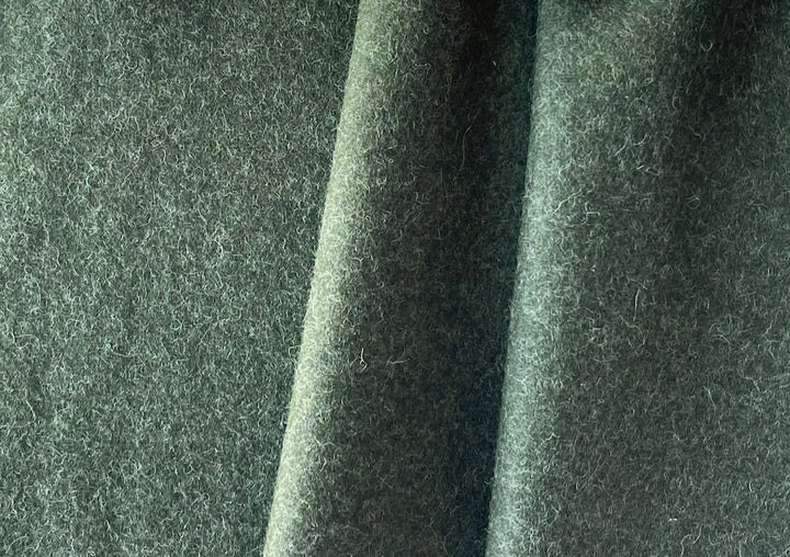 Mid to Heavy-Weight Olive Green Wool Melton Loden Cloth Coating (Made in Austria)