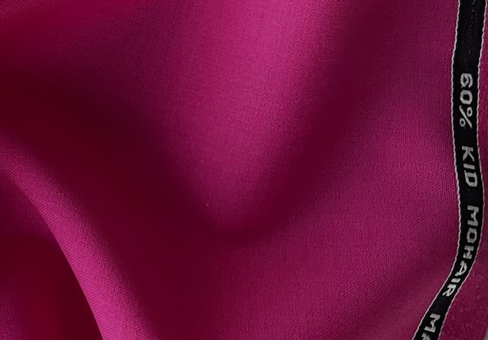 High-End Barbie's French Magenta Selvedged Mohair & Wool Suiting  (Made in Italy)
