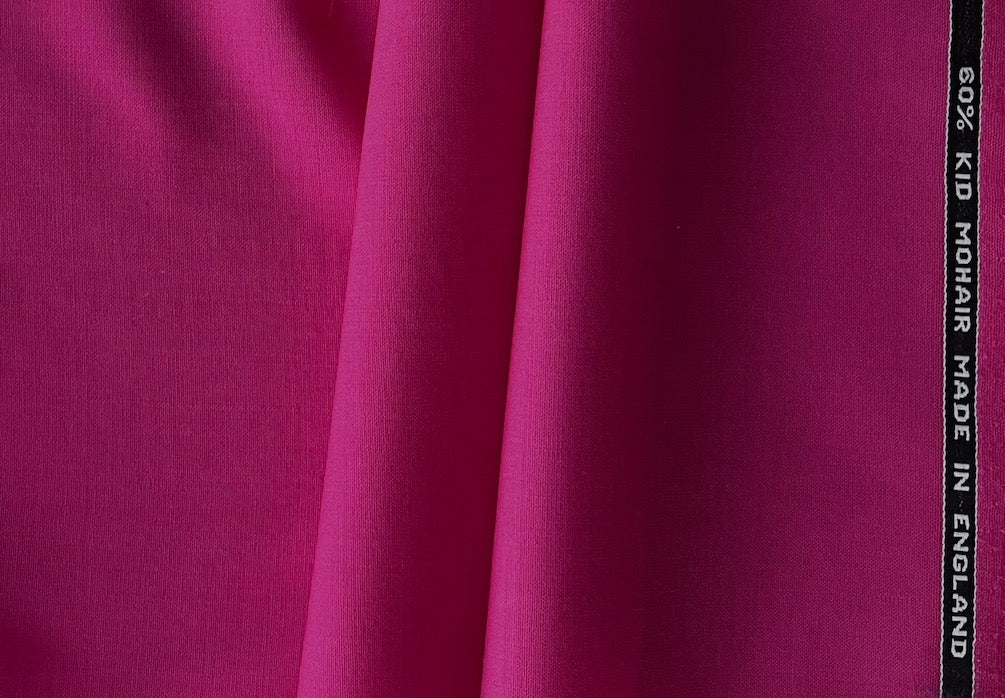 High-End Barbie's French Magenta Selvedged Mohair & Wool Suiting  (Made in Italy)