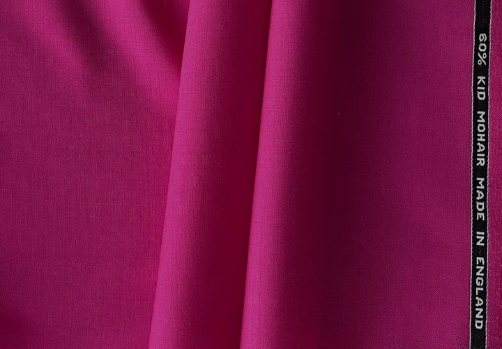 High-End Barbie's French Magenta Selvedged Mohair & Wool Suiting  (Made in Italy)