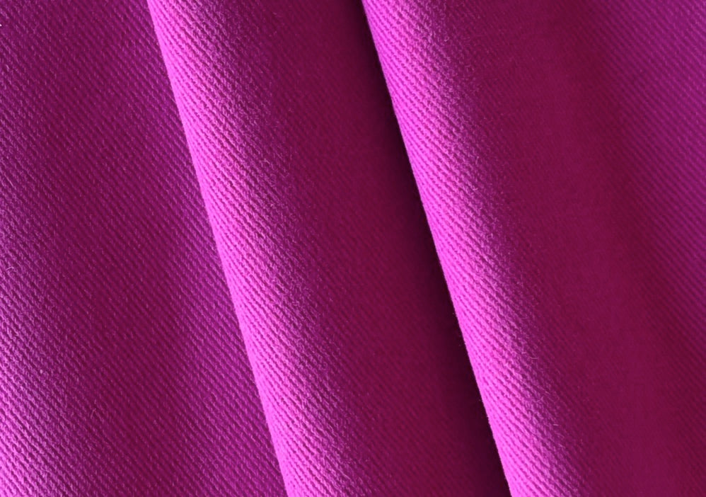 Radiant Raspberry Punch Sueded Stretch Cotton Twill (Made in Italy)