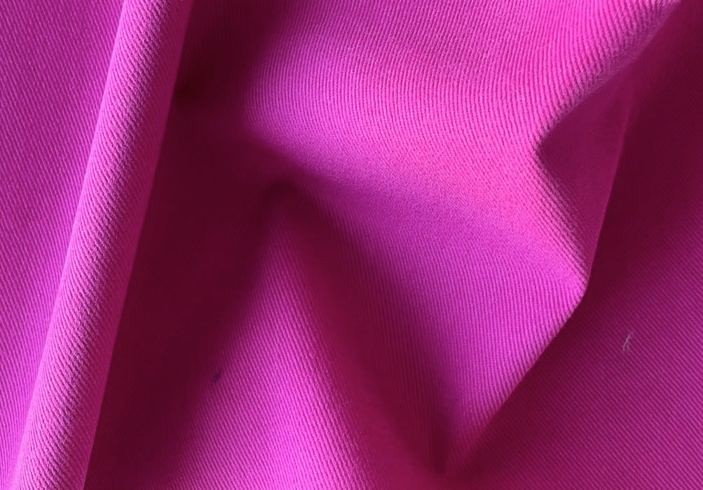Radiant Raspberry Punch Sueded Stretch Cotton Twill (Made in Italy)