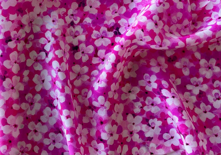 Ungaro Cherry Blossom Bed Silk Crepe de Chine (Made in Italy)