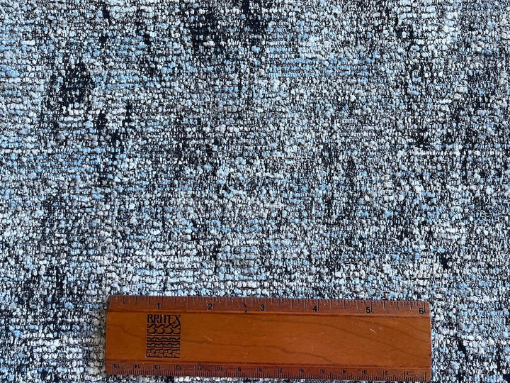Modern Textured Chambray Blue Melody Polyester Tweed