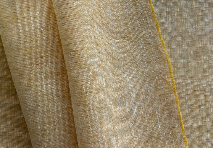 Luxury Couture Warm Butterscotch Creme Linen (Made in Italy)