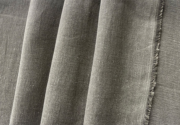 Designer Heavier-Weight Sophisticated Jacobean Walnut Linen Twill (Made in Italy)