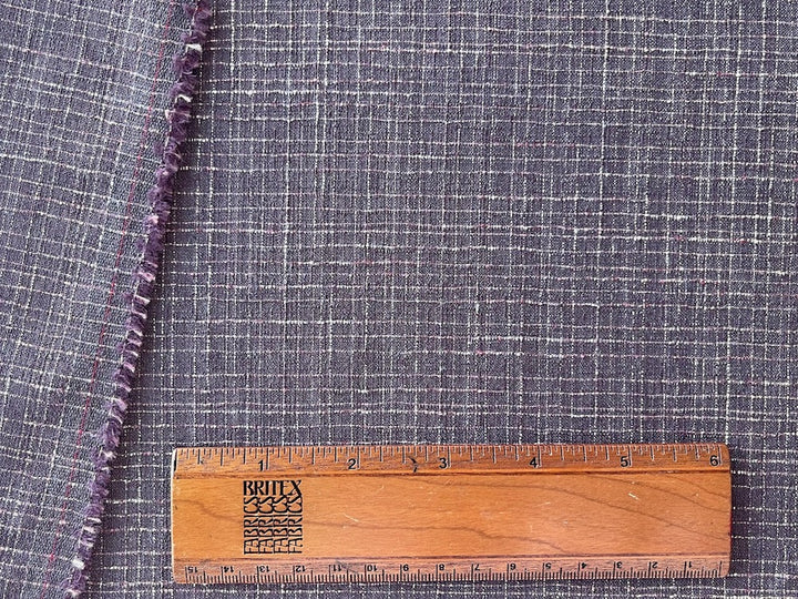 Guabello Light-Weight Crosshatched Antique Mauve & Snow Wool Tweed (Made in Italy)