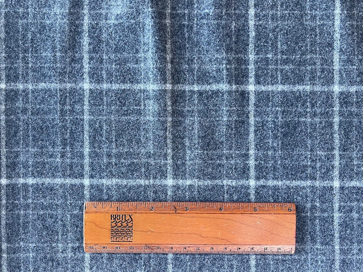 Giuseppe Botto Slate Grey & Barely White Wool Flannel (Made in Italy)