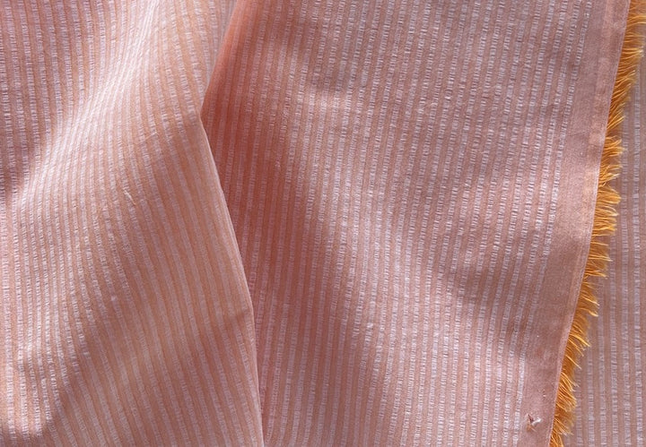Canclini Orange Blossom Sherbet Cotton Seersucker Shirting (Made in Italy)