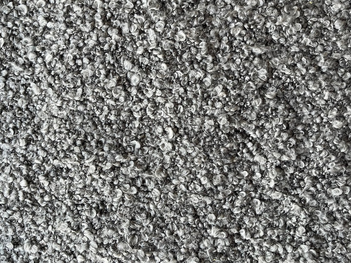 Plush Silvery Storm Grey Polyester Bouclé (Made in Turkey)