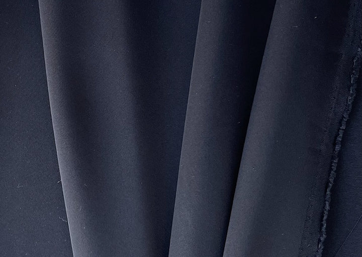 Gleaming India Ink Black Triacetate Blend Crepe Back Satin Charmeuse (Made in Japan)