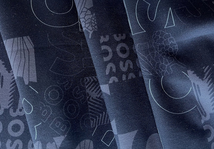 Hugo Boss Signature Pewter & Black Double-Faced Cotton Ponte Doubleknit (Made in Italy)