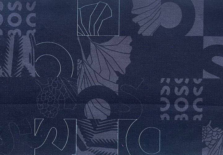 Hugo Boss Signature Pewter & Black Double-Faced Cotton Ponte Doubleknit (Made in Italy)