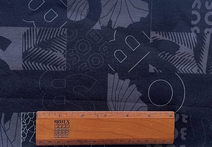 Hugo Boss Signature Pewter & Black Double-Faced Cotton Ponte Doubleknit (Made in Italy)