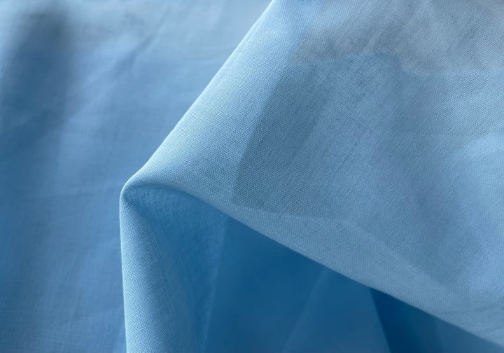 Semi-Sheer Enchanting Baby Blue Cotton Voile (Made in Switzerland)