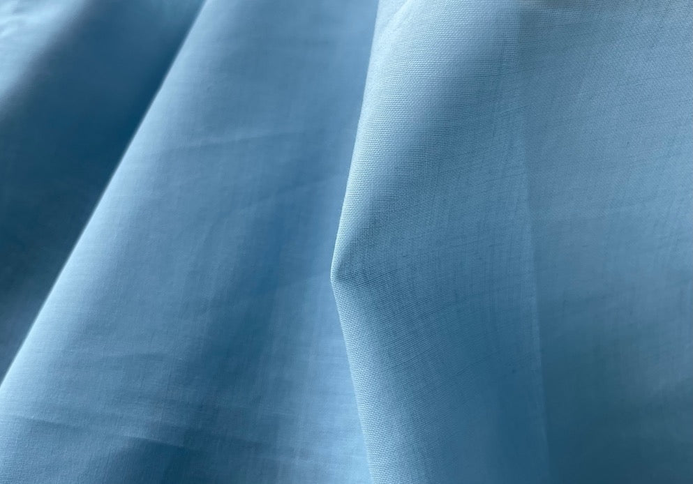 Semi-Sheer Enchanting Baby Blue Cotton Voile (Made in Switzerland)