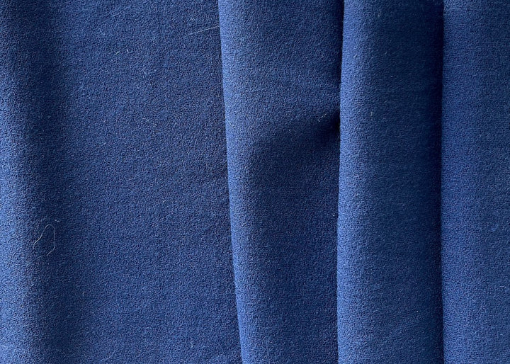 Mid-Weight Beautiful Sapphire Blue Wool Crepe (Made in Italy)