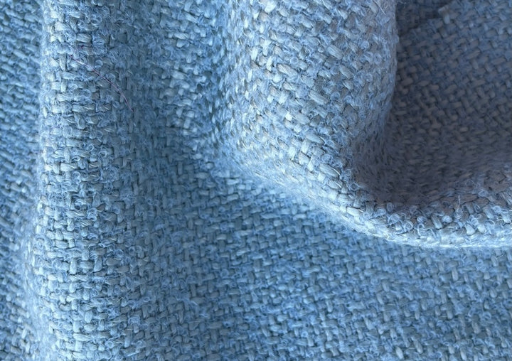Celestial Sky Blue Wool Blend Bouclé (Made in Spain)