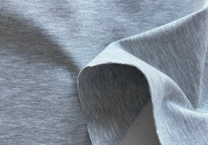 Travel-Worthy Heathered San Francisco Fog Grey Rayon Blend Ponte Double-Knit