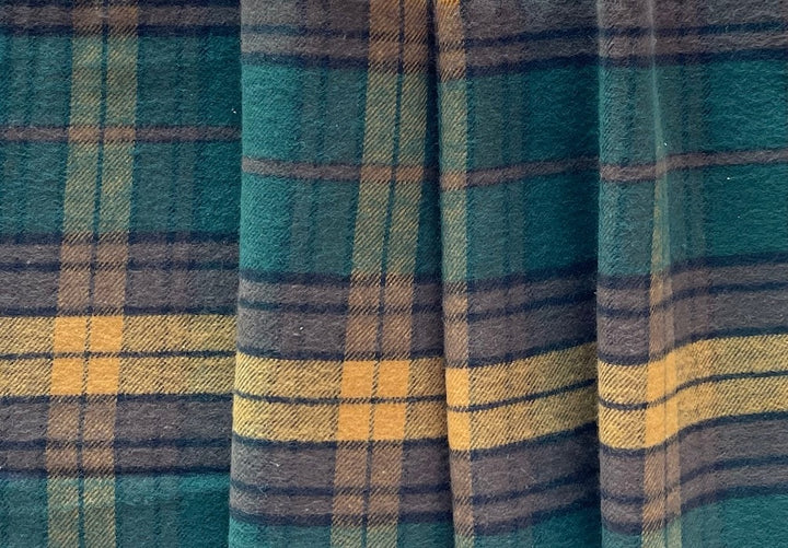 Wintery Pine, Butterscotch & Walnut Cozy Cotton Flannel (Made in Japan)