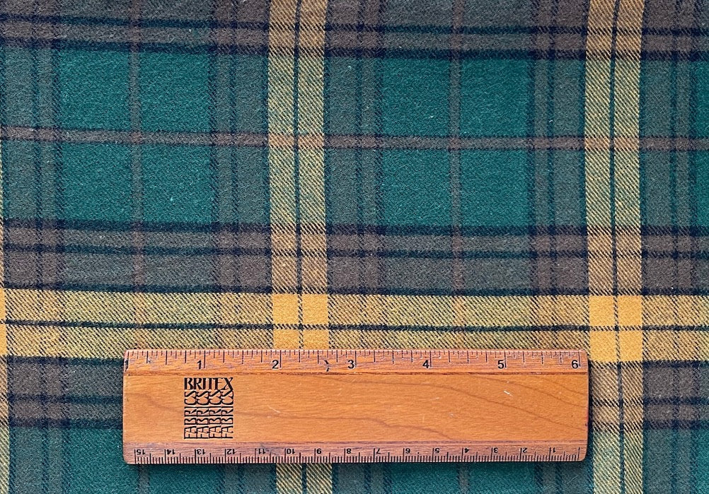 Wintery Pine, Butterscotch & Walnut Cozy Cotton Flannel (Made in Japan)
