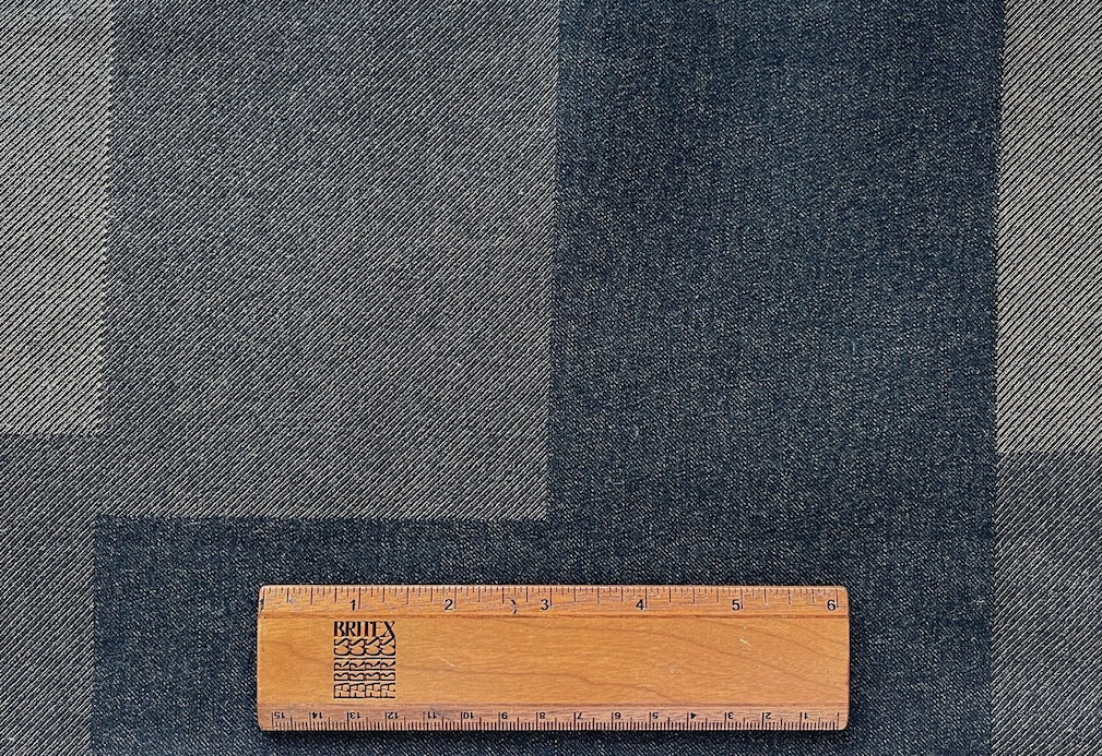12 OZ Moderne Walnut & Black Stacking Blocks Stretch Cotton Denim (Made in Japan)