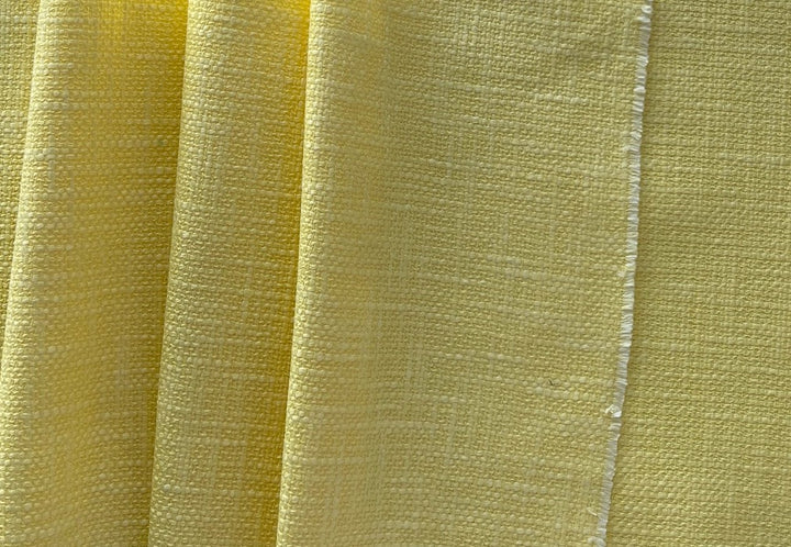 Lively Lemon Chiffon Textured Cotton Suiting