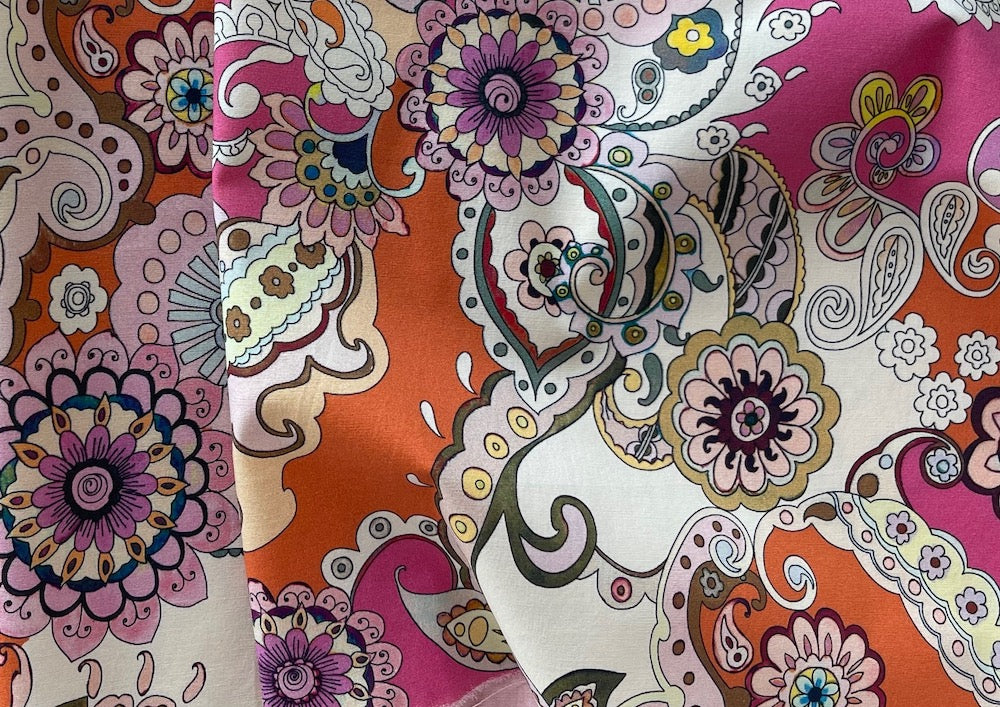 Joyous Pucci Meets Peter Max Stretch Cotton Poplin (Made in Italy)