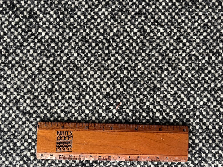 Piacenza Chunky Black & White Tweed Wool & Angora Blend Coating (Made in Italy)