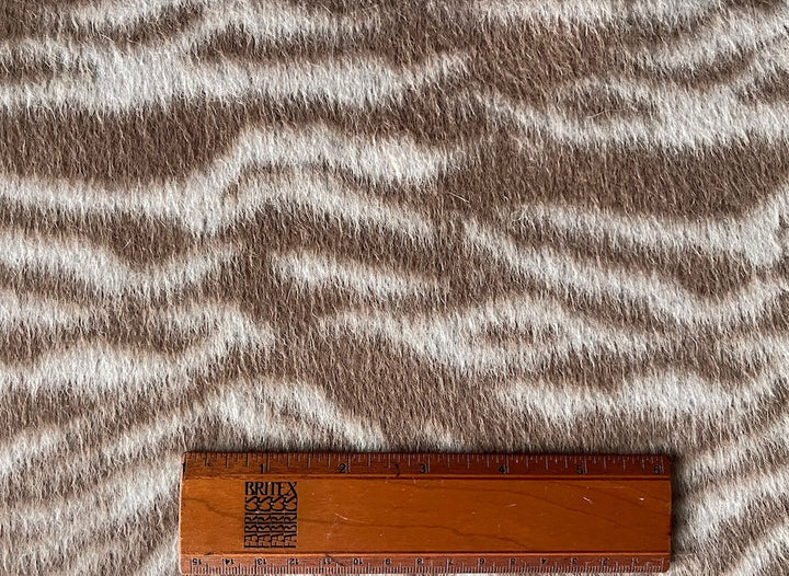 Sophisticated Mocha & White Zebra Wool Alpaca Coating (Made in Italy)