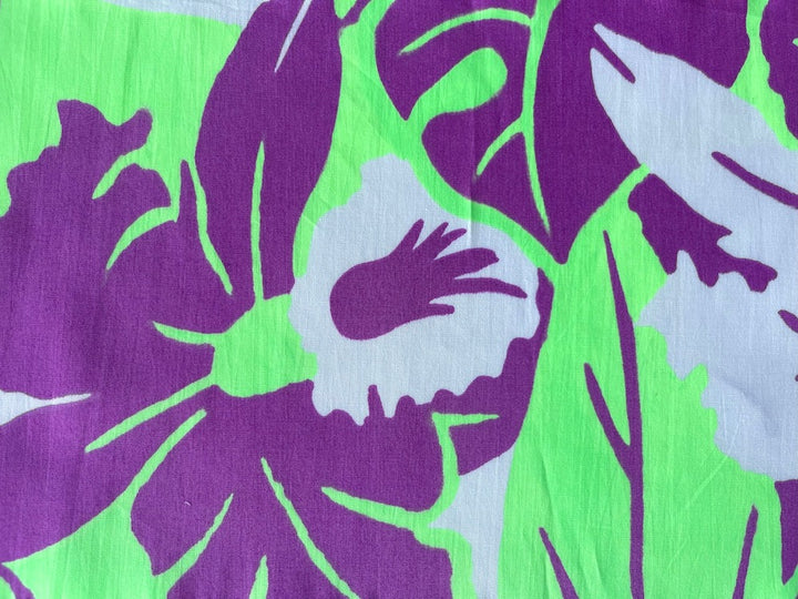 Tropical Heat Wave Neon Violet Organic Cotton Poplin (Made in Italy)