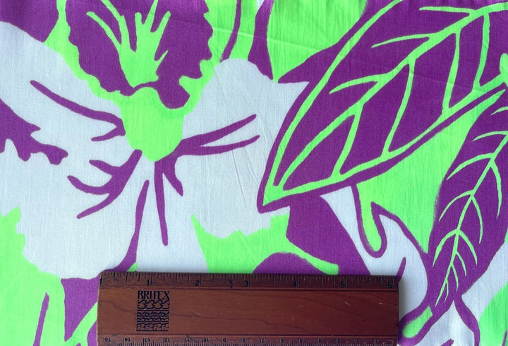 Tropical Heat Wave Neon Violet Organic Cotton Poplin (Made in Italy)