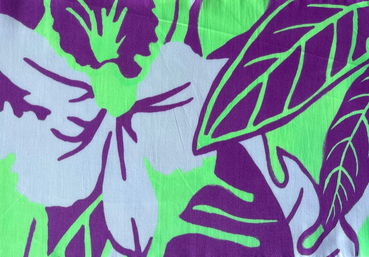 Tropical Heat Wave Neon Violet Organic Cotton Poplin (Made in Italy)