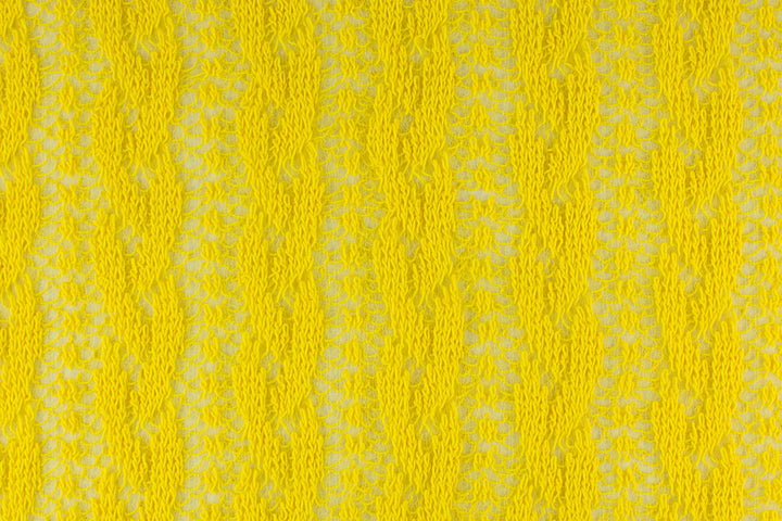 Exquisite Sunshine Yellow Cable Cotton & Viscose Lace Knit (Made in Japan)