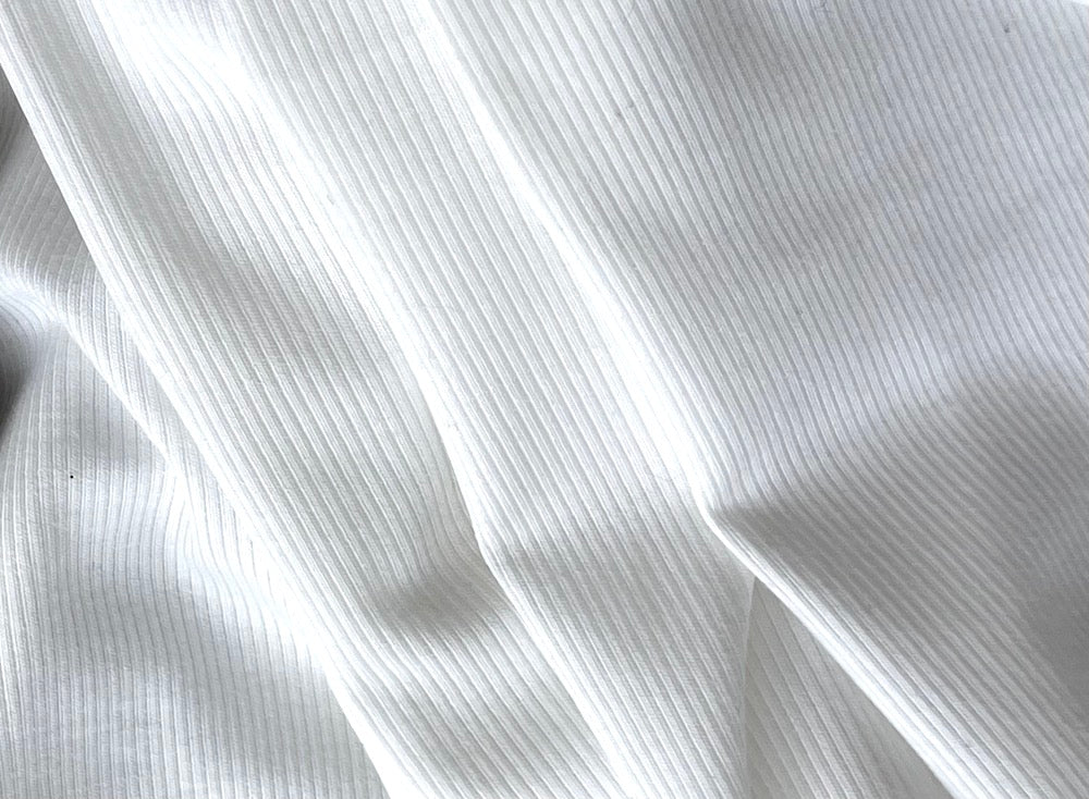 Ribbed Cloud White Cotton Knit