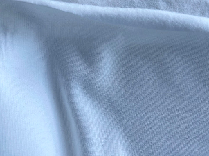 Snowdrift White Cotton Fleece Sweatshirt Knit (Made in Italy)